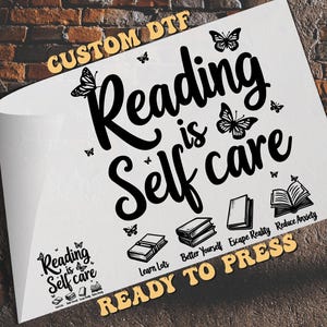La lecture personnalisée est un fichier DTF auto-administré, transfert Dtf prêt pour la presse, transfert à chaud, cadeau livresque, livre DTf charbonneux, cadeau pour les livres et les amateurs de café