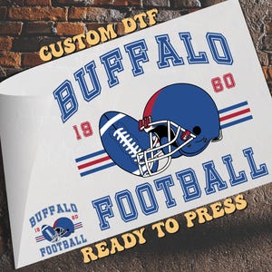 Vintage Buffalo Bill Football Dtf Transfer, Buffalo Ready To Press, Bills Football Fan Gift Merch Dtf, Heat Transfer, Buffalo New York Shirt