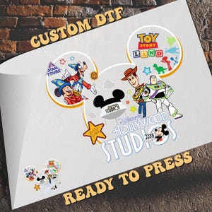Custom Disney Hollywood Studios DTF | Dtf Transfer Ready For Press | Disney | Disney Characters Dtf | Heat Transfer | Colorful Disneyworld