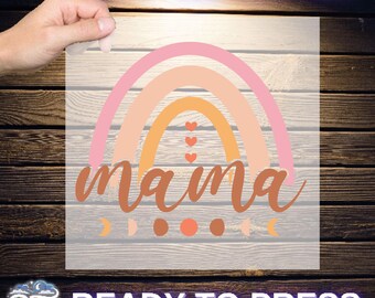Mama Retro Rainbow Ready To Press, Mothers Day Gift DTF, Mom Birthday Gift DTF, Retro Mama Gift DTF, Trendy Mother's Day Dtf