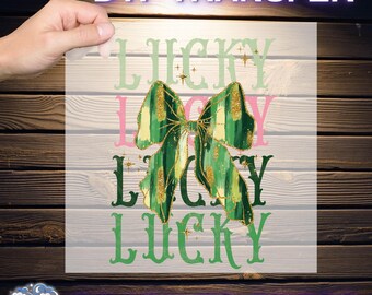 Saint Patrick day Ready To Press, Glitter Lucky DTF, Lucky bow DTF Transfers, Coquette bow DTF, Green coquette bow Dtf, Luckly  Coquette Dtf