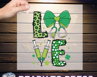 Saint patricks days nurse Ready To Press, Nurse Coquette Valentine DTF, Nurse Valentine DTF, Nurse coquette bow  DTF, Valentine Dtf