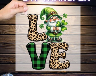 Saint Patrick day Ready To Press,  St. Patricks Day Love DTF, St. Patrick's DTF Transfer, Green Shamrock Dtf , Leopard Irish Clover Dtf