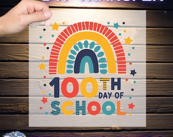 100 Th Day Of School Ready To Press, Teacher 100 Days DTF, School Teacher DTF, 100 Days DTF, Colorful  Girls 100th Day Dtf