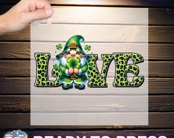 Saint Patrick day Ready To Press,  St. Patricks Day Love DTF, St. Patrick's DTF Transfer, Green Shamrock Dtf , Leopard Irish Clover Dtf