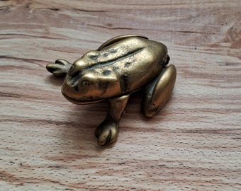 希少なヴィンテージ真鍮製ヒンジ付きカエル小物入れ（N3638） - Etsy 日本
