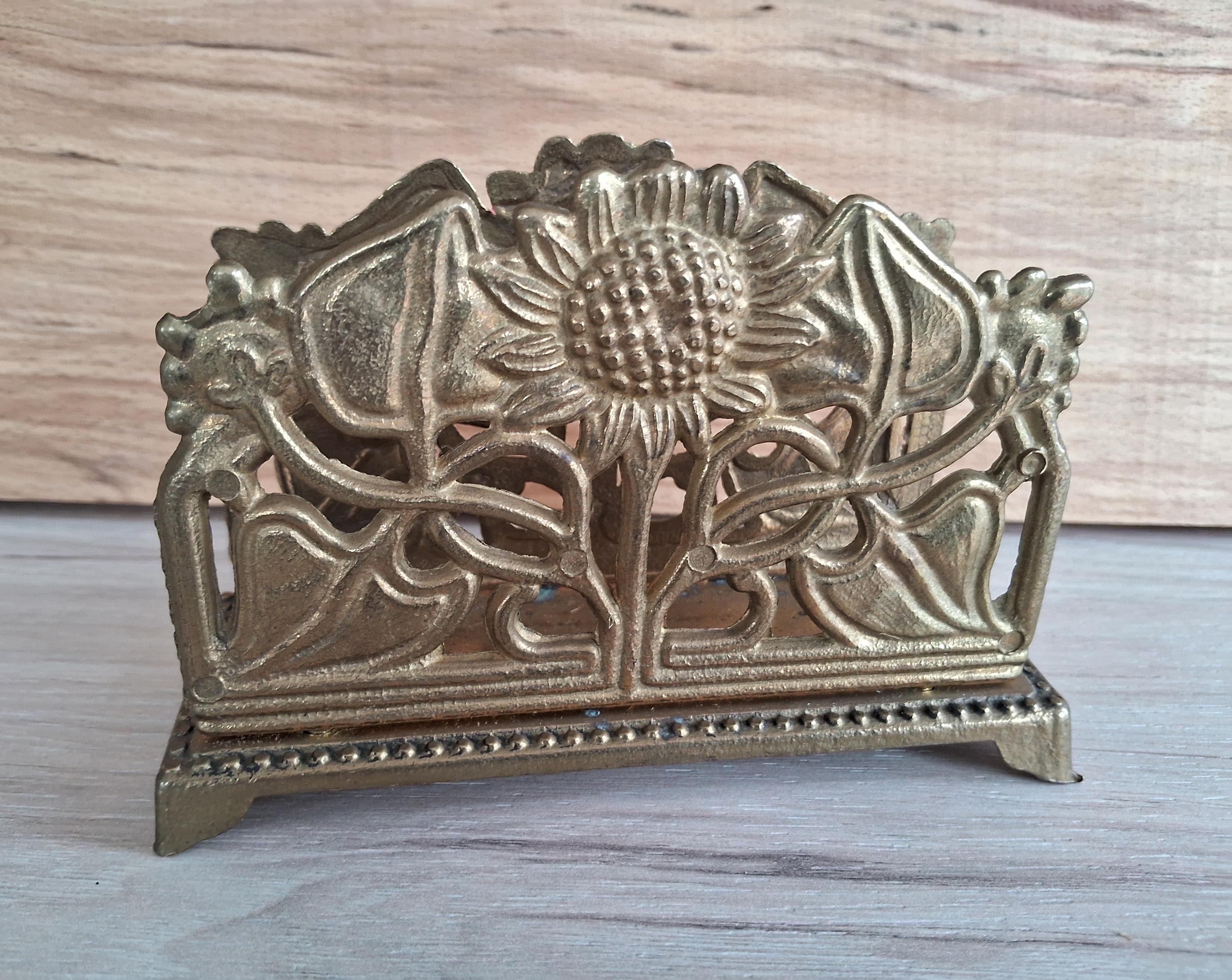 アールヌーボー真鍮ひまわりレターラック：ヴィンテージデスク