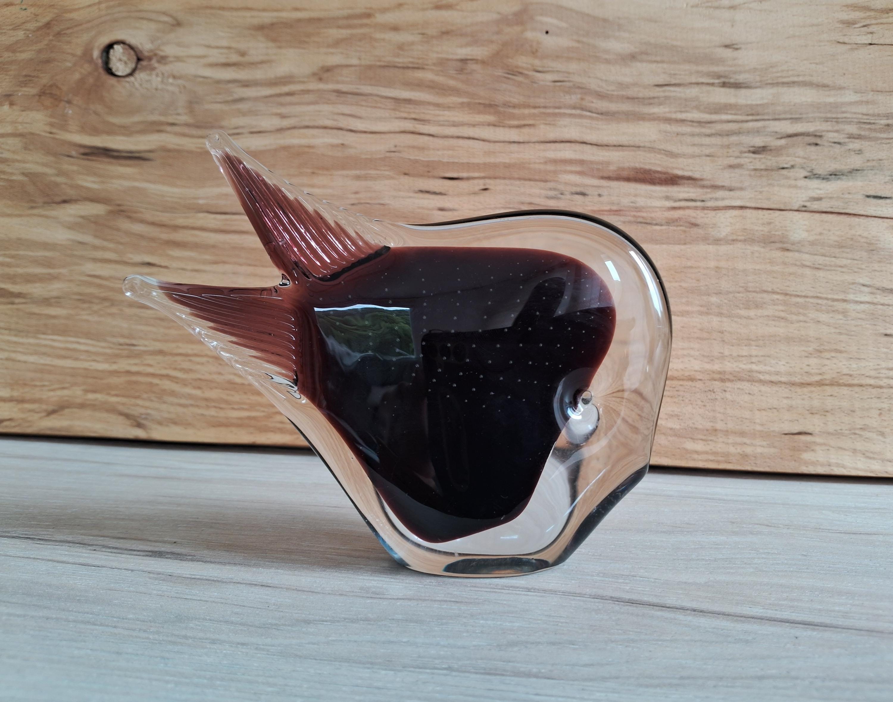手吹きガラスの魚の置物: Konstglas FM Ronnebyスウェーデン