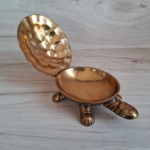 Tortuga de latón vintage, porta baratijas de tortuga, tortuga de latón, tortuga, porta baratijas de latón vintage.