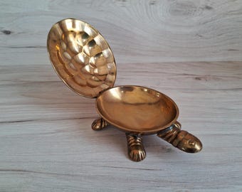 Vintage Brass Tortoise Figurine - Solid Brass Turtle (7cm)