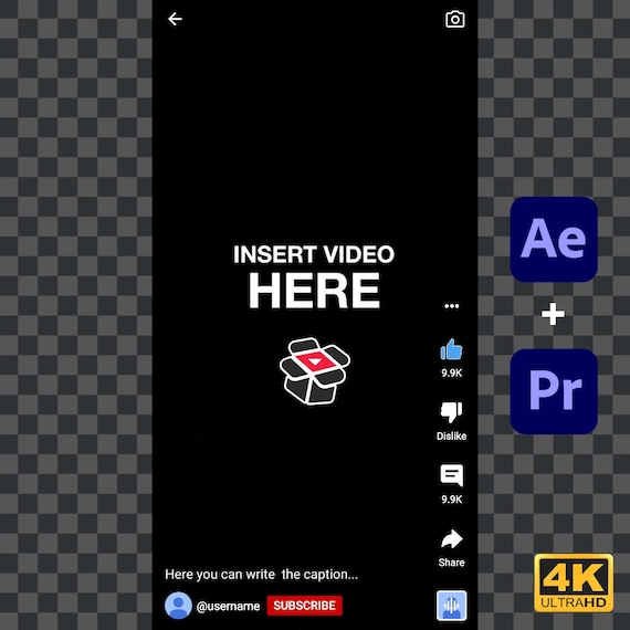 YouTube Shorts UI Overlay Mock Up Template