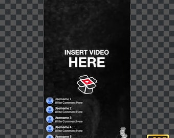 May include: A vertical black and white graphic with the text "INSERT VIDEO HERE" in white. The image includes a red and white box icon, user profile icons, and a "LIVE" indicator. The bottom right corner displays a "4K ULTRAHD" logo.