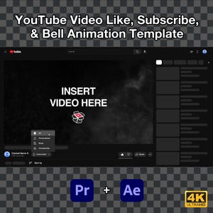YouTube Like, Subscribe & Bell Animation | Dark Mode
