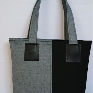 Minimalist Canvas and Leather Tote Bag