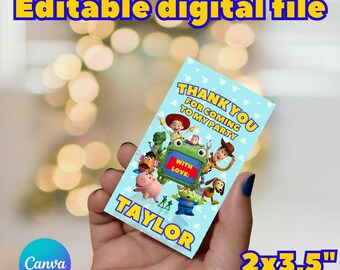 Toy Story Thank You Tags, Printable Party Favor Tags, Toy Story5 Birthday Gift Tags, Canva Template, EDITABLE DIGITAL FILE - T22
