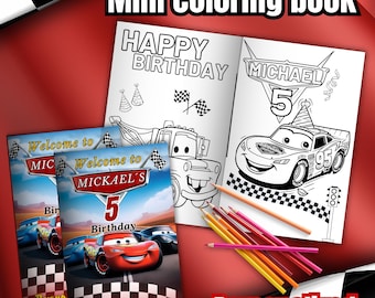 Editable cars mini coloring book, Cars Coloring book, Cars party favors, Digital Printable | EDITABLE DIGITAL FILE C12