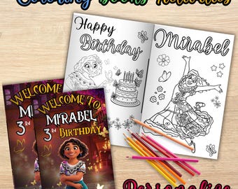 Editable Encanto mini coloring book, Mirabel Coloring book, Encanto party favors, Mirabel Digital Printable, EDITABLE DIGITAL FILE