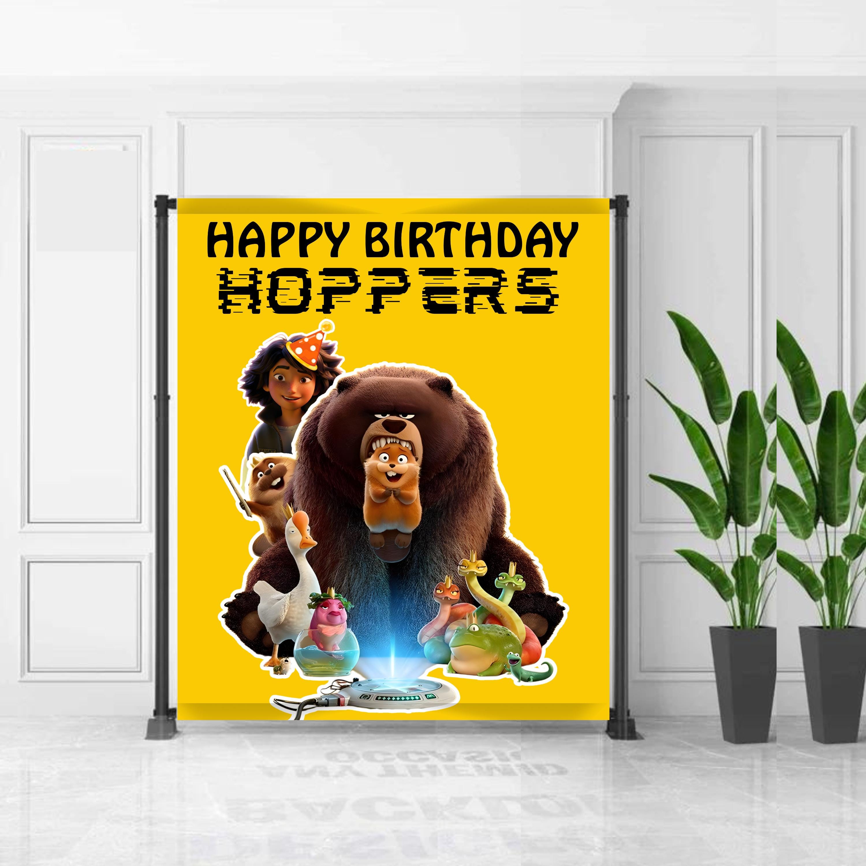 Hoppers Background Design, Personalized Banner, Hoppers Birthday Party ...