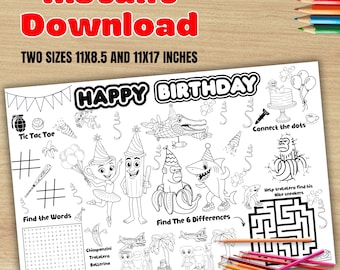 Brainrot italiano coloring page, Brainrot birthday placemat, activity set,Braincort party, Brainrot kids party activity,INSTANT DOWNLOAD B56