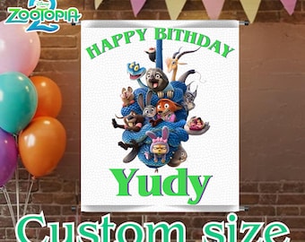 Zootopia 2 Background Design, Personalized Banner, Zootopia Birthday Party, Decoration, Custom Sign, Zootropolis Custom, DIGITAL FILE Z72