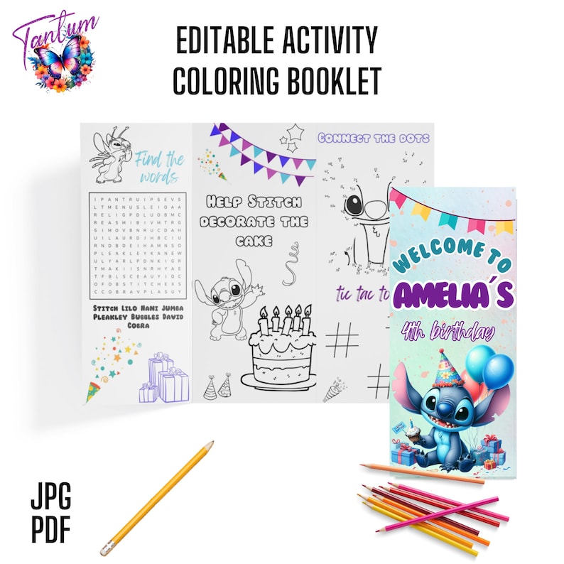Printable Stitch Activity Sheet, Stitch Trifold, Stitch Coloring Page ...