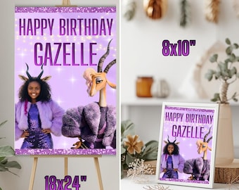 Custom Welcome Sign Design for Gazelle, Personalized Party Sign, Personalized Welcome, Zootopia Birthday Party, Custom Sign,DIGITAL FILE G94