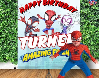 Spidey Backdrop, Custom Banner, Spidey Birthday Party, Spidey Decor, Spidey Pedon, Custom Backdrop, Custom Party, Digital File  S11