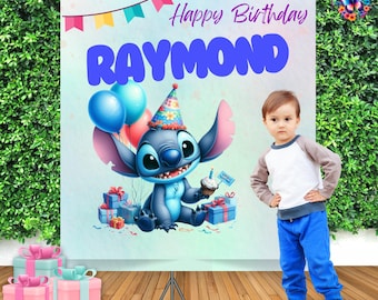 Stitch Backdrop | Custom Banner | Stitch Birthday Party | Stitch Decor | Stitch Pedon | Custom Backdrop | Custom Party | Digital File | ST03