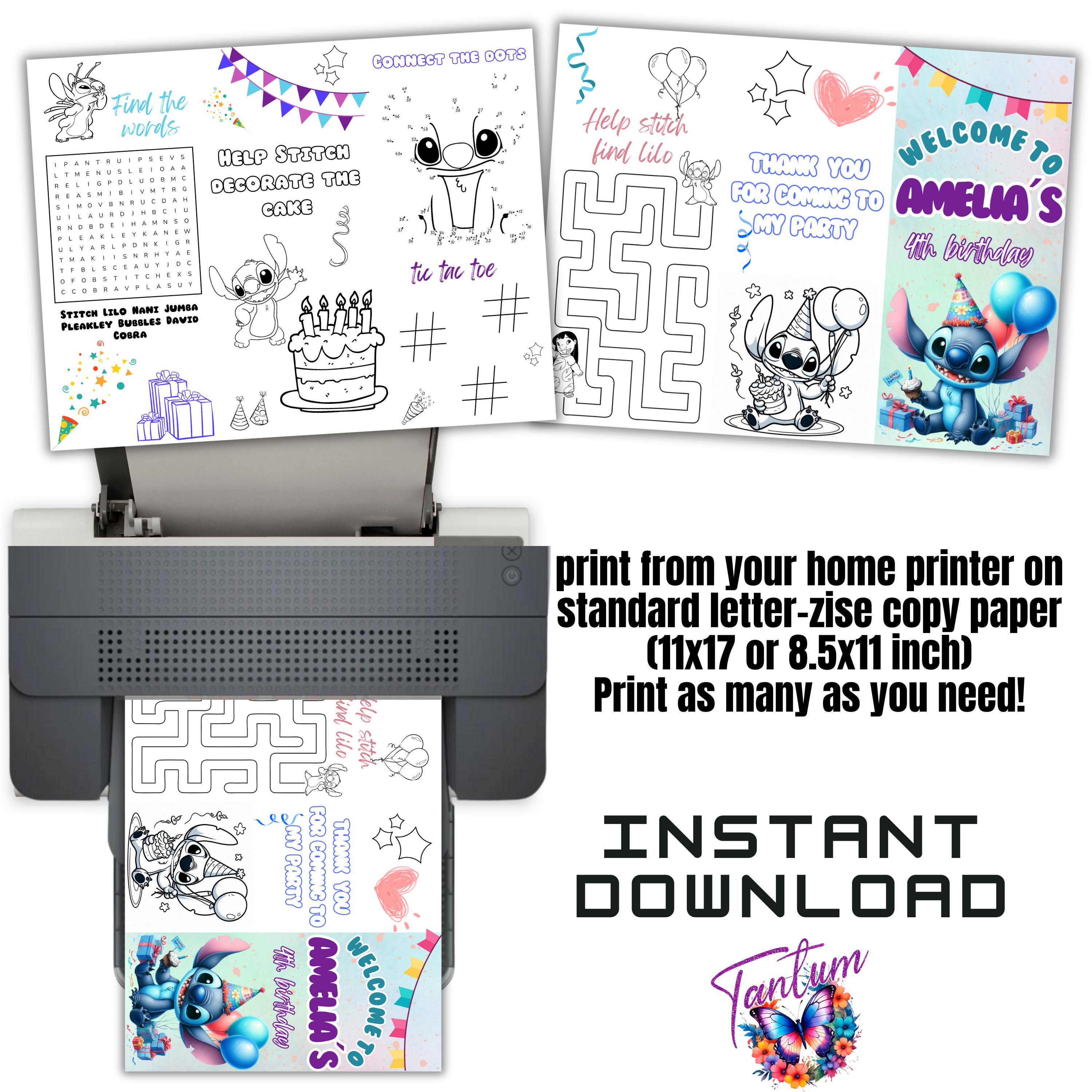 Stich Math Sheet Printable Stitch Activity Sheet, Stitch Trifold, Stitch Coloring Page ...