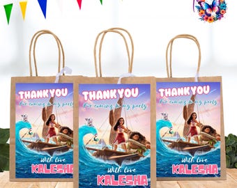 Editable moana Gift Bag Tags, Moana 2 Treat Bags, Vaiana Gift Favor Bag Label, Theme Party Favor Bags, Oceania, EDITABLE DIGITAL FILE M06