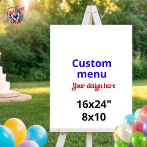 Custom menu Sign design for all occasions | Custom menu Sign A la carte | Menu sign for Weeding | Sign for Birthday | DIGITAL FILE C33