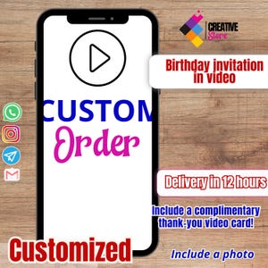 Custom invitation video design for all occasions | Custom Sign A la carte | Welcome sign for party | Sign for Birthday | DIGITAL FILE C32
