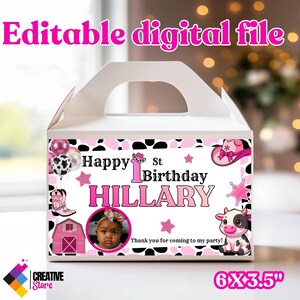 Cowgirl Gable Box, Rodeo Party, Cowgil Party Pack, Rodeo Party Invitation, Cowgirl Birthday Party, Digital Gable Box C43