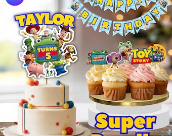 Toy Story Party Pack, Toy Story topper Cake Editable, Toy Story toppers Cupcake Instant Download, Toy Story Garland Instant Download - T22