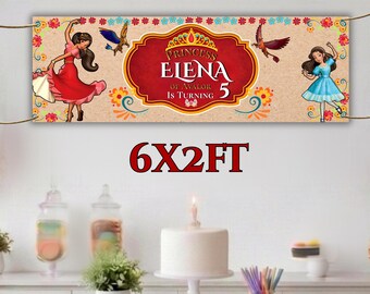 Elena of Avalor Banner Backdrop, Princess Elena Birthday Banner, Disney Princess Birthday Party, Dessert Table Backdrop, DIGITAL FILE - E123