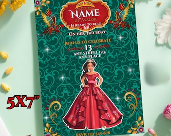 Elena of Avalor Birthday Party Invite,Disney princess digital Invitation Template, invitation party,,DIGITAL DOWNLOAD - E123