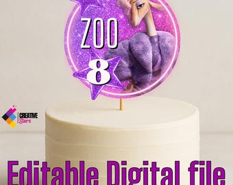 Editable Gazelle cake topper, Zootopia cake topper, Zoo decoration party, Gazelle party, EDITABLE FILE G94