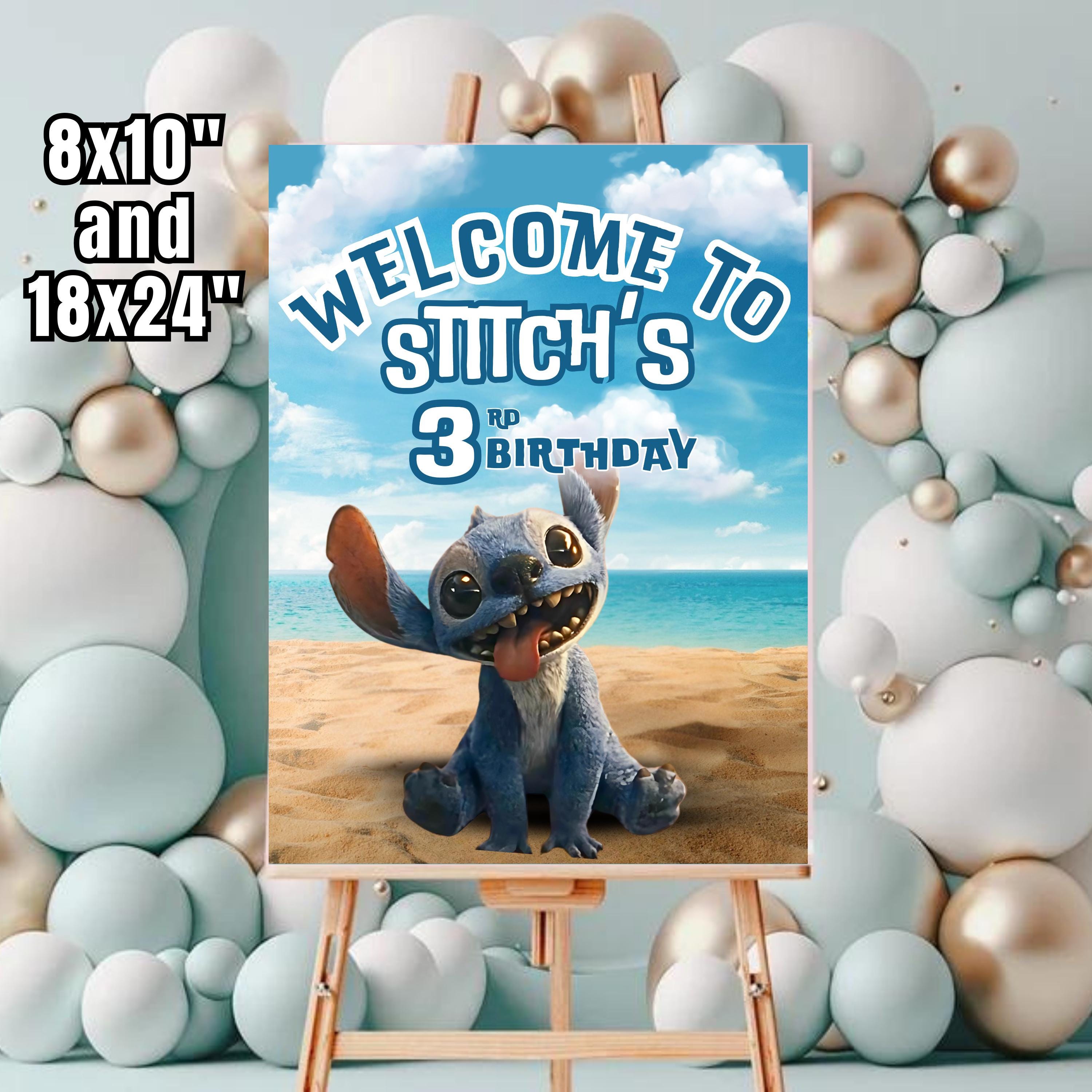 Stitch Welcome Spring Watercolors Stitch Welcome Sign, Stitch Welcome Poster, Stitch Birthday ...