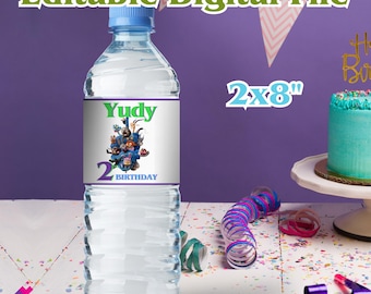 Zootopia2  Water Bottle Label, Editable Water Label, Zootopia Beverage Label, Juice Label, Zootropolis Bottle Label, EDITABLE FILE, Z72