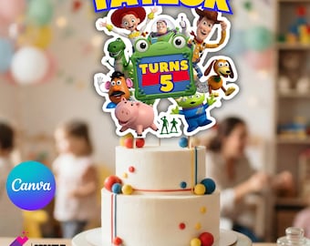 Editable Toy Story cake topper, Woody cake topper, Buzz Lightyear decoration party, Jessie party, EDITABLE FILE - T22