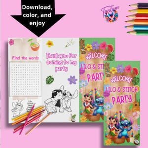 Printable lilo and stitch Activity Sheet, lilo and stitch Coloring Page, Kids Activities Sheet, Digital, Printable | INSTANT DOWNLOAD LS05