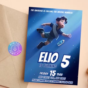Elio Birthday Party Invite, Elio digital Invitation Template, Elio instant download, Elio invitation customizable, DIGITAL DOWNLOAD E55