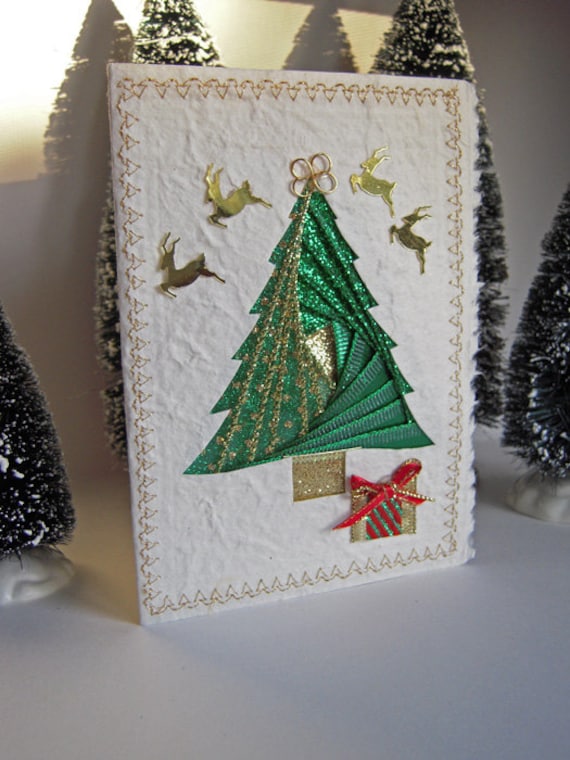 items similar to christmas tree card iris folding of folding christmas photo cards