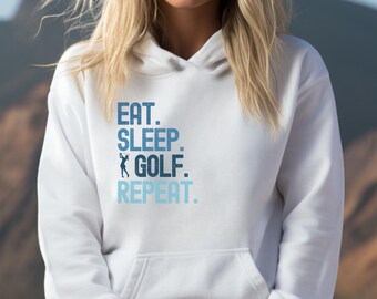 Eat Sleep Golf Repeat Golf Hoodie, Womens Golf Sweatshirt