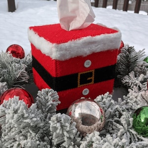 Santa Suit Tissue Box Cover Christmas Holiday Decoration image 1