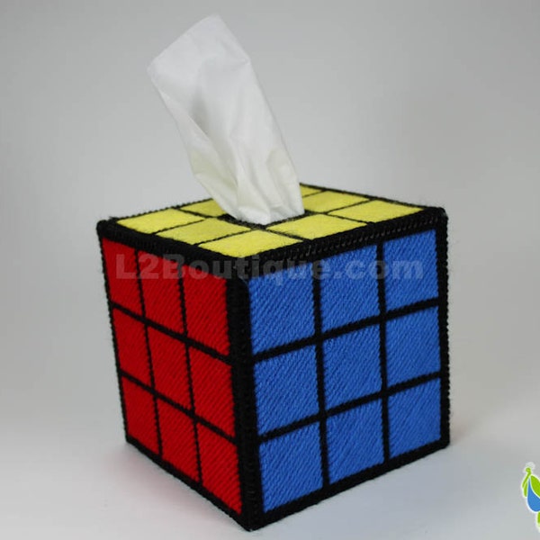 Rubik's Cube Tissue Box Cover as seen on The Big Bang Theory, Solved Edition