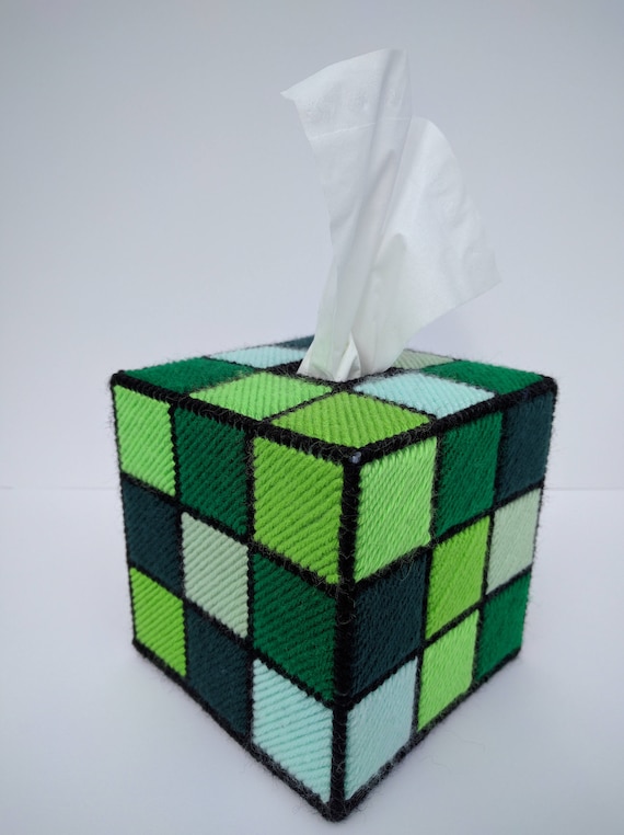 Housse pour boîte à mouchoirs Rubik's Cube, tout en violet ou en vert -   France