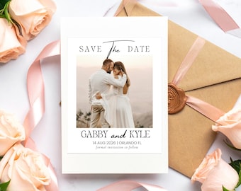 Personalization Save the Date Photo Magnet, Custom Wedding Invitation Card, Wedding Gift