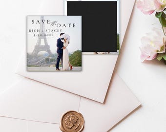 Save the Date Custom Magnets, Wedding Announcement, Engagement, Personalized Photo Magnet, Couple Reminder