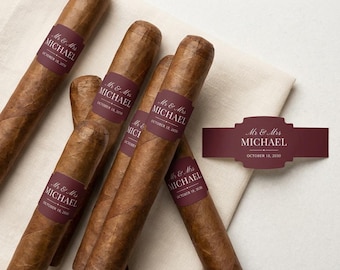 Bulk Custom Cigar Bands for Weddings | Personalized Wedding Cigar Labels | Custom Cigar Bar Favors | Luxury Wedding Favors